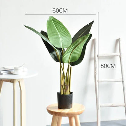 80CM 6 Leaves Artificial Slik Traveller's Tree High Quantity Family Garden Party Decorative Fake Plants Tree Without Pot