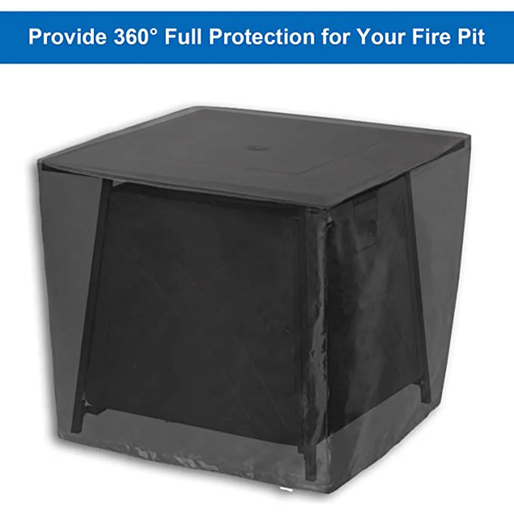Square Fire Pit Cover Brazier Cover for Propane Brazier 210D Waterproof Dust Cover 54x54x89cm