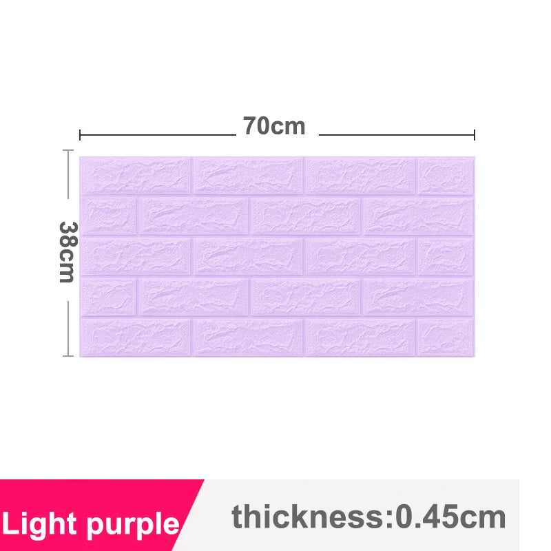 70x38cm Self adhesive Waterproof TV Background Brick Wallpapers 3D Wall Sticker Living Room Wallpaper Mural Bedroom Decorative