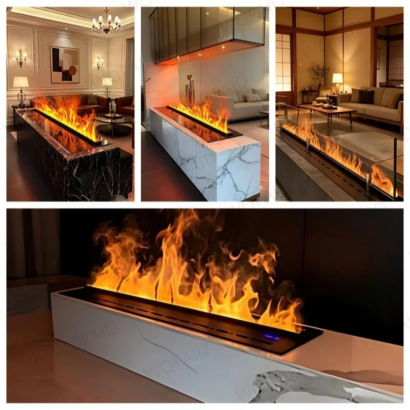 3D Steam Water Vapor Fireplace 100cm Insert,Built-in Electric Fireplace luxury gold mist fireplace flame No Heating fire pit