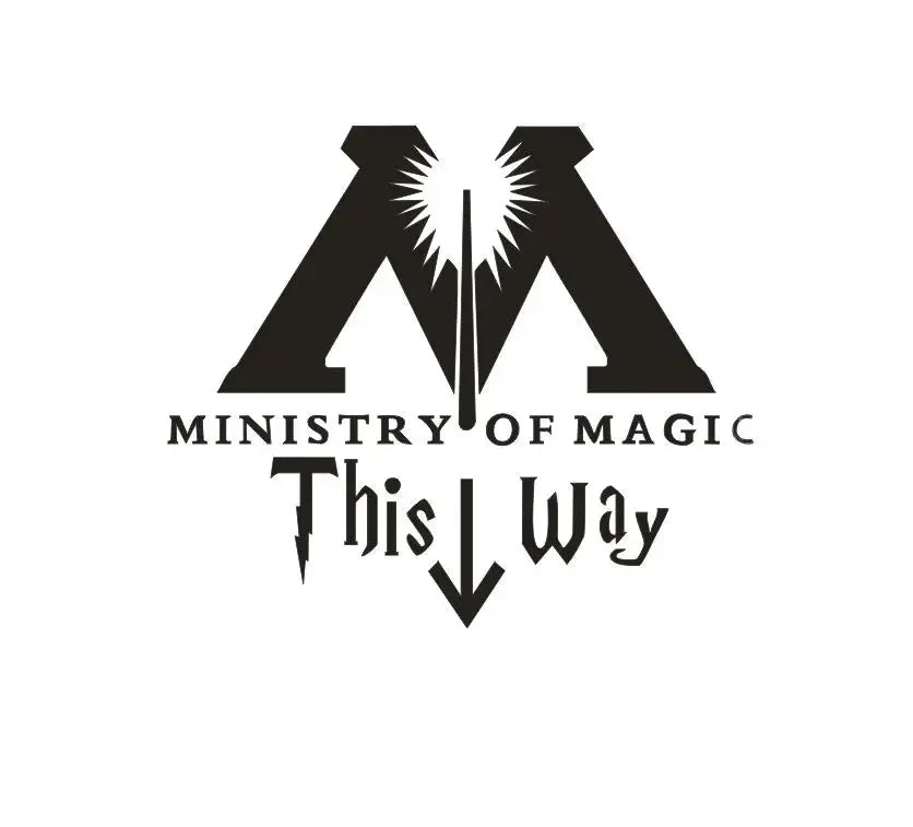Bathroom Toilet Wall Stickers MINISTRY OF MAGIC THIS WAY Washroom Art Mural Home Decor Waterproof Wallpaper Vinyl Wall Decals