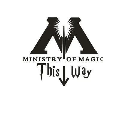 Bathroom Toilet Wall Stickers MINISTRY OF MAGIC THIS WAY Washroom Art Mural Home Decor Waterproof Wallpaper Vinyl Wall Decals