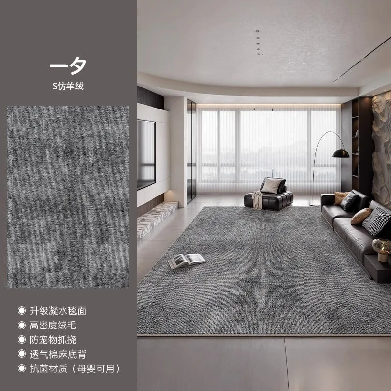 Modern Scandi Area Rug, Spill-Proof Easy Clean Carpet for Living Room and Bedroom, Plush Sofa Mat with Non-Slip Backing