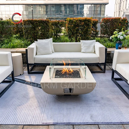 Luxury Rectangle Garden Fireplace Propane Gas Fire Pit GRC Patio Heaters