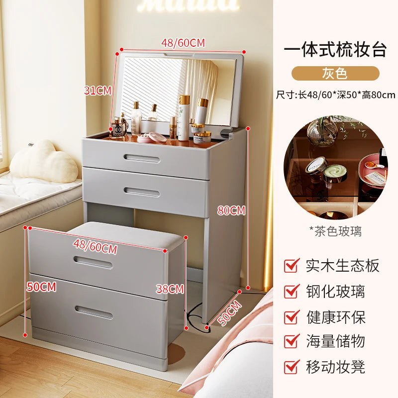 Girls Rustic Dressing Table Miniature Storage Solid Wood Dressing Table Simple Vanity Penteadeira De Maquiagem House Accessories