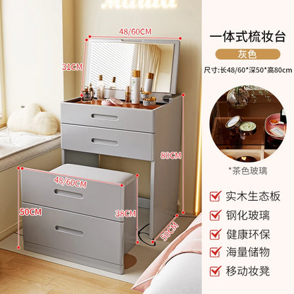 Girls Rustic Dressing Table Miniature Storage Solid Wood Dressing Table Simple Vanity Penteadeira De Maquiagem House Accessories