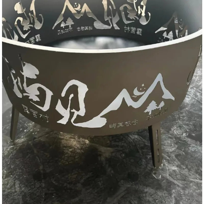 Smokeless 24.75 in Patio Fire Pit Wood Burning Outdoor Wood Pack Modern Design with Removable Ash Pan
