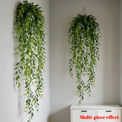 4PC 85cm Artificial Hanging Potted Plants Realistic Green Ferns Suitable for Indoor/Outdoor Home/Living Room Party Scene Decora