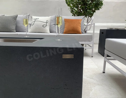 Luxury Outdoor Garden Furniture Factory's Propane Fire Pit Table with Smokeless Fireplace GFRC Concrete Gas Fire Pit