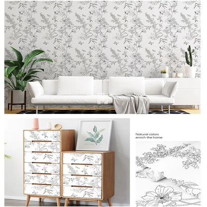 Bamboo wallpaper modern geometric contact paper black stripes detachable self-adhesive wallpaper wall covering home decoration