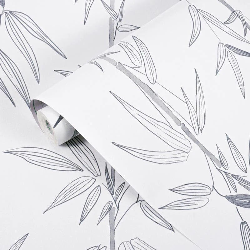 Bamboo wallpaper modern geometric contact paper black stripes detachable self-adhesive wallpaper wall covering home decoration