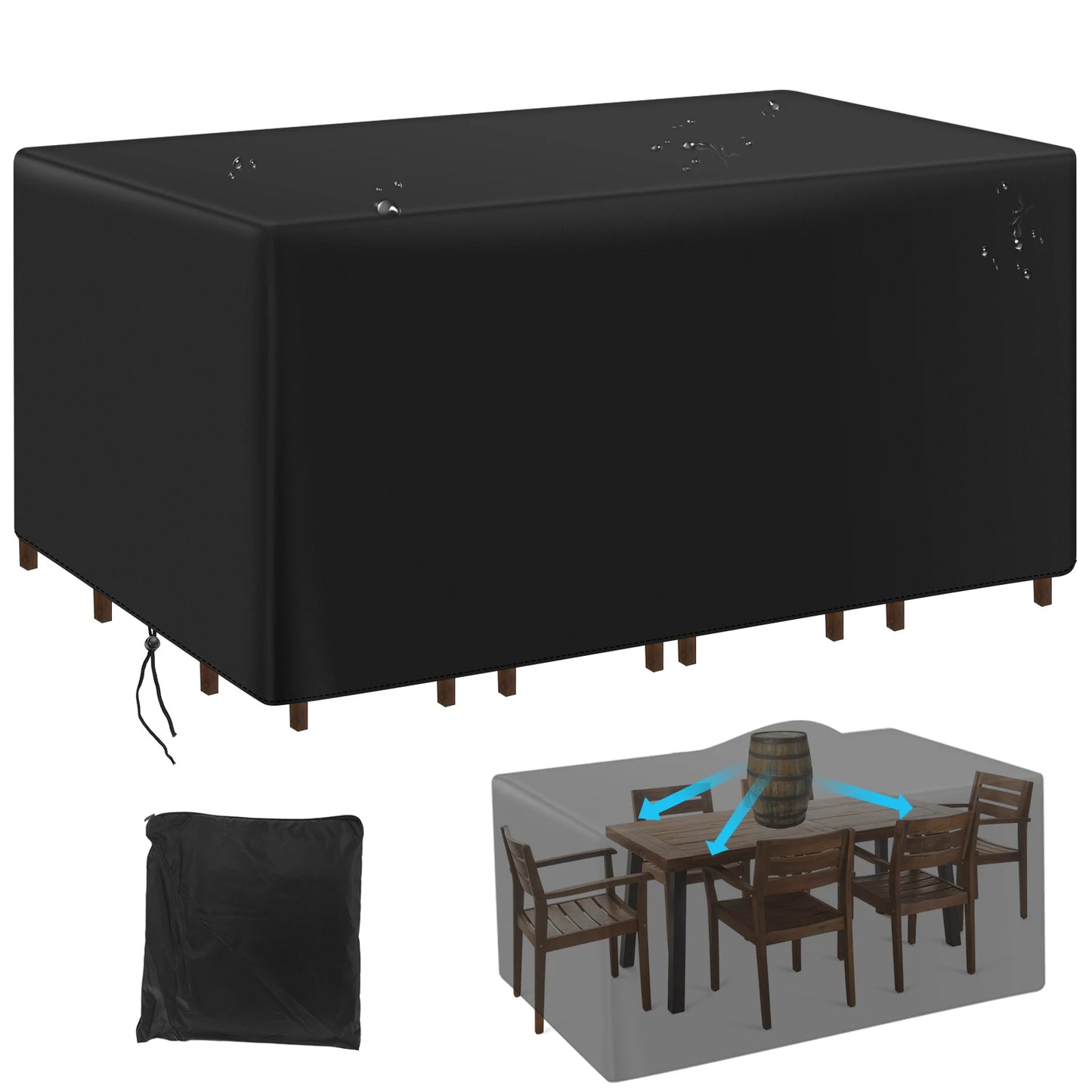 Ultimate Outdoor Furniture Cover - Waterproof, dustproof cover, durable and easy to clean, perfect for patios, gardens