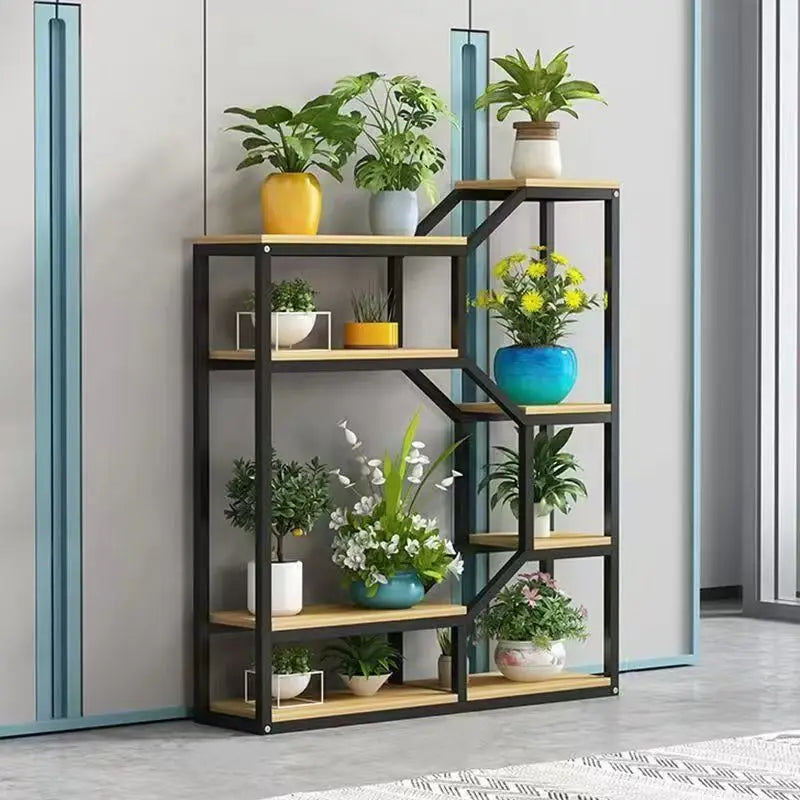 Flower Rack Indoor Living Room Floor-to-ceiling Multi-layer Flower Rack Balcony Wrought Iron Flower Pot Hanger Office Partition