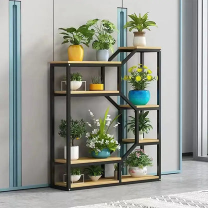 Flower Rack Indoor Living Room Floor-to-ceiling Multi-layer Flower Rack Balcony Wrought Iron Flower Pot Hanger Office Partition