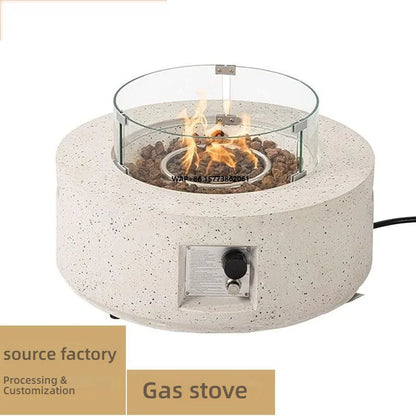 Modern Outdoor Furniture Design Indoor/Outdoor Desktop Tabletop Fire Pit with Concrete Stove for Parties