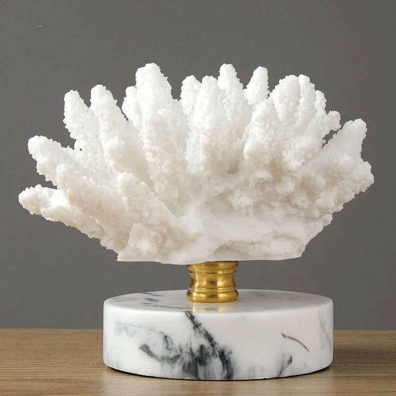 Nordic Style Simulation Coral Resin Decoration, Simple Model Room Living Room TV Cabinet Coffee Table Home Furnishings