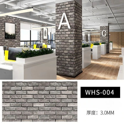 Rustic Brick Wall Wallpaper 3D Wall Decals Waterproof Mildew-resistant Stickers Dining Room Bar Courtyard Wall Decorations