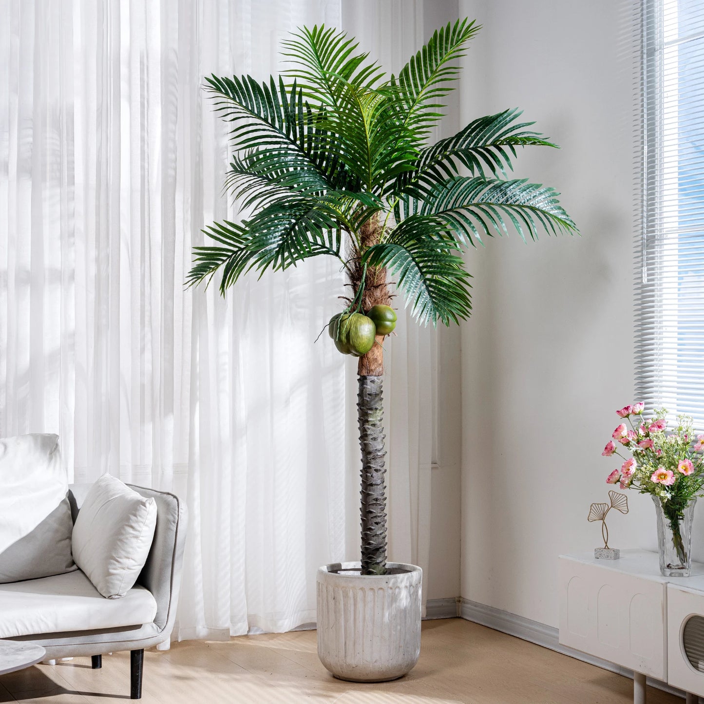 Coconut Tree Palm Tree 180cm/220cm/250cm/300cm Stimulation Indoor/outdoor Hotel Decorative Artificial Plants（without coconuts）