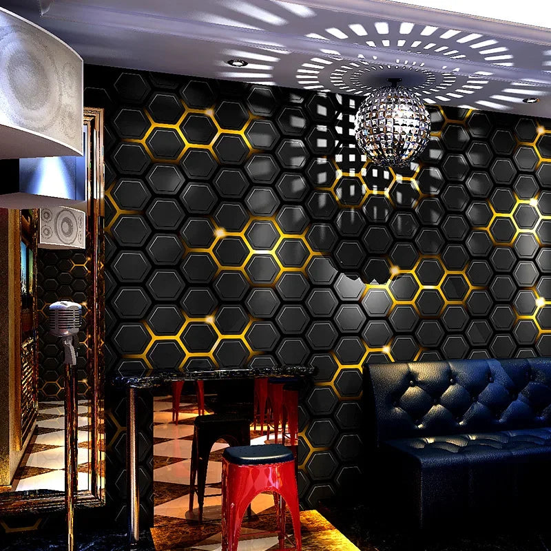 KTV Wallpaper Wallpaper 3D Stereoscopic Technology Internet Cafe Background Live Theme E-sports Hotel Decoration Wall Covering