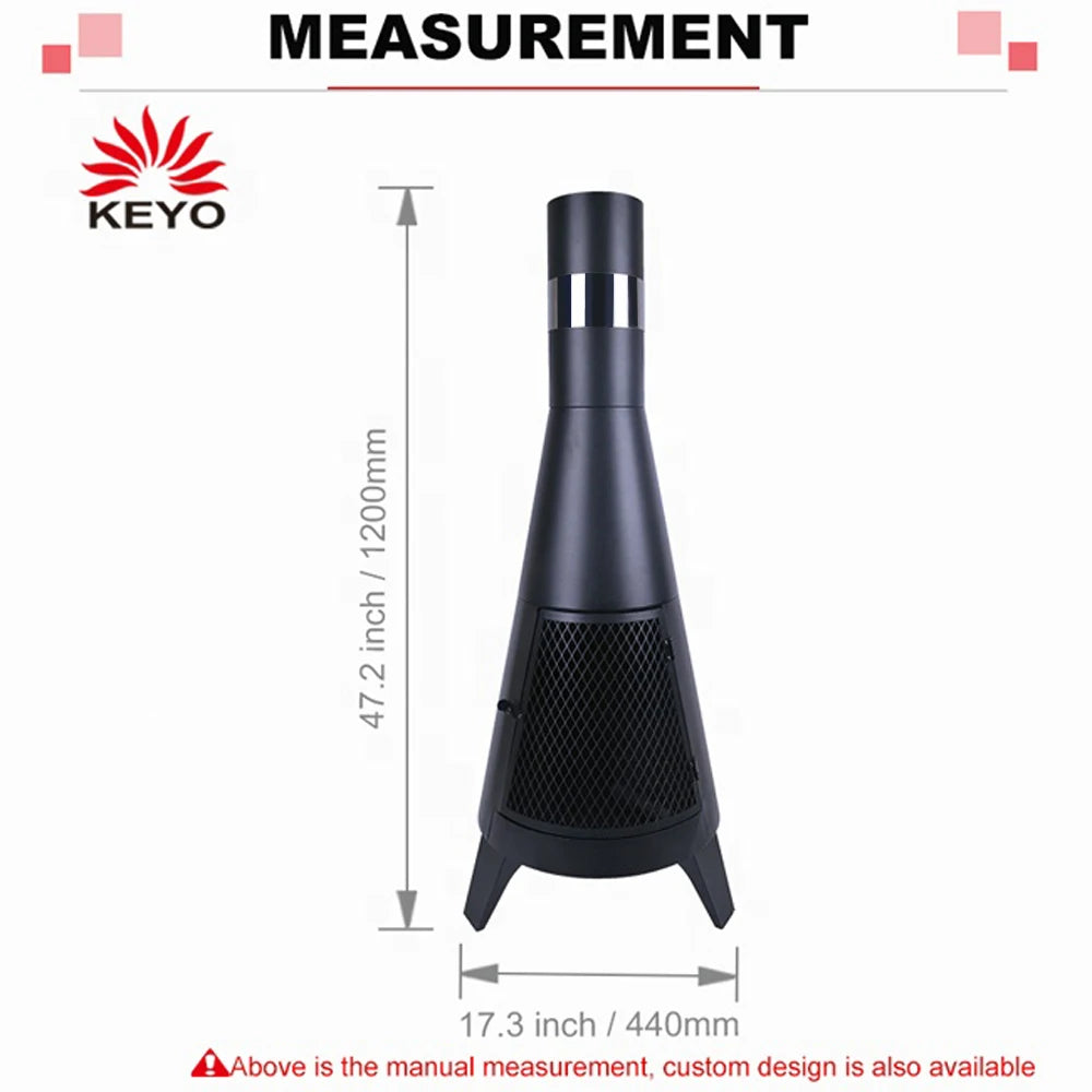 Chimenea Patio Heater Fire Pit Outdoor Garden Wood Burning Steel Metal Firepit Wood Burner Steel Chiminea