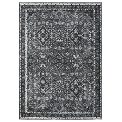 Rug for Living Room, Machine Washable, Non-Slip,Stain & Water Resistant, Low-Pile Moroccan Trellis Hallway Vintage Foldable Rug