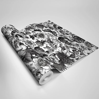 Floral Texture Frosted Wallpaper Bedroom Living Room Wall Decoration Self-Adhesive Wall Stickers Waterproof Moisture-Proof