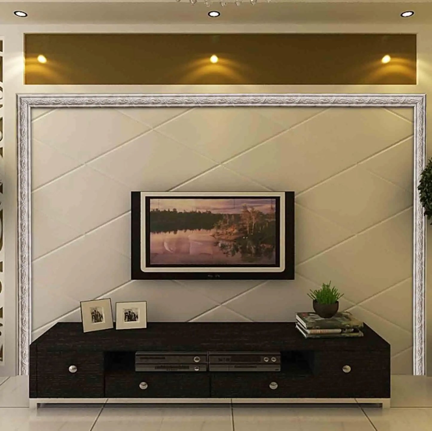 Self Adhesive Wall Border Strip Waterproof Wall Trim Line Wallpaper Skirting Border 3D Decor TV Background Wall Sticker for Home