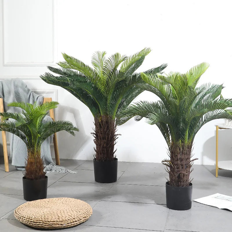 Indoor and outdoor decorative plants artificial iron trees potted large cycad fake green plants
