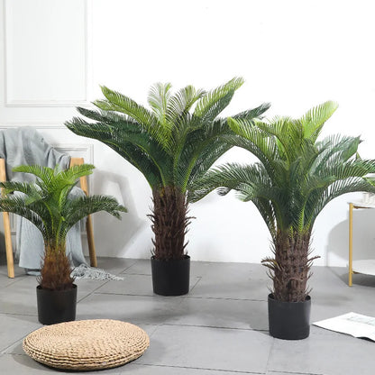 Indoor and outdoor decorative plants artificial iron trees potted large cycad fake green plants