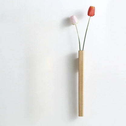 Wall Hanging Vase Home Wall Decoration Porch Living Room Bohemian Style Wooden Solid Wood Flower
