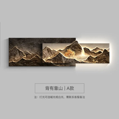 Modern Living Room Decoration Painting Led Luxury Sofa Background Wall Painting Lamp Landscape Luster Hanging Home Appliance