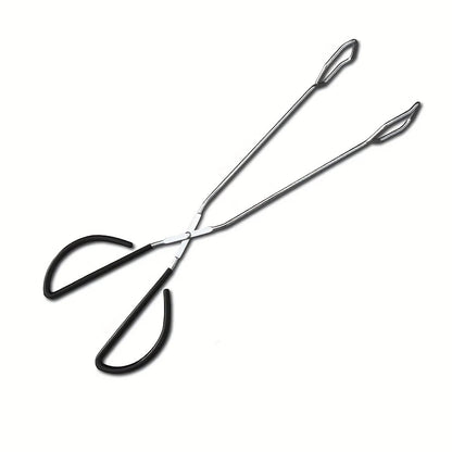 1pc BBQ Charcoal Tongs, Long And Heat-Resistant Barbecue Carbon Clamp,Stainless Steel BBQ Tool for Food ,Wood Charcoal, Fire Pit