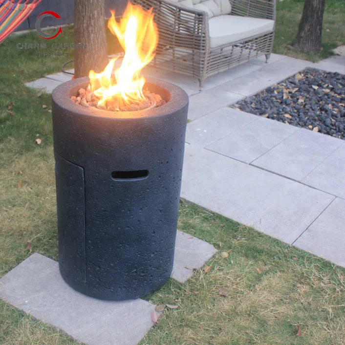 Modern Style Outdoor Gas Heater Stand Patio Heater Propane Gas Fire Column or Fire Pit  for Garden
