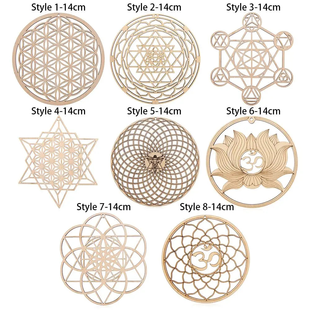 Wooden Wall Sign Flower of Life Shape Laser Cut Wood Wall Art Home Decor Handmade Coasters Craft Making Sacred Geometry Ornament