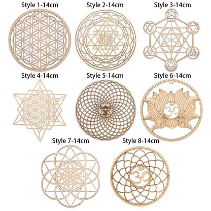 Wooden Wall Sign Flower of Life Shape Laser Cut Wood Wall Art Home Decor Handmade Coasters Craft Making Sacred Geometry Ornament