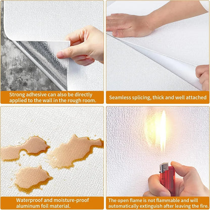 DIY 3D Linen Wall Panels Peel and Stick Waterproof Foam Wallpaper for Home Renovation Bedroom Living Room Decoration