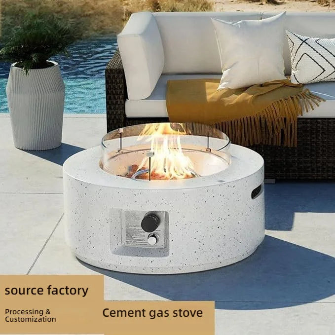 Modern Outdoor Furniture Design Indoor/Outdoor Desktop Tabletop Fire Pit with Concrete Stove for Parties