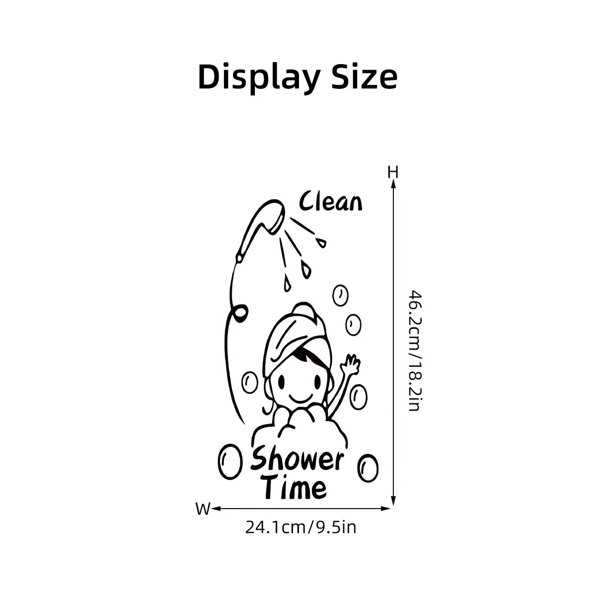 Vlean Show Time Bath Wall Stickers Bathroom Decoration for Living Room Cute Girls Gift Wallpaper for Shower Cubicle Home Decor