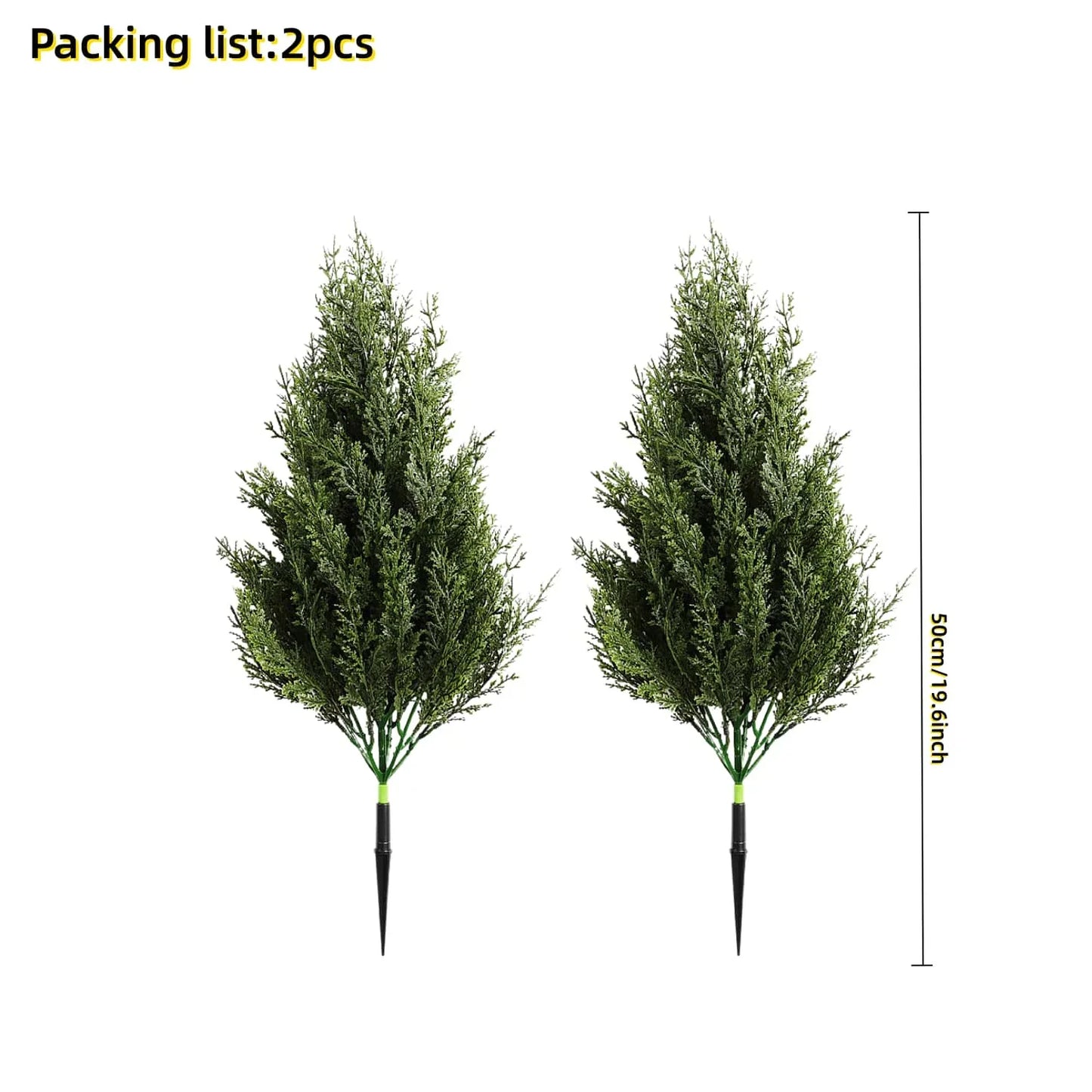 1-4PC 50cm Artificial Mini Pine Cypress Trees with Ground Stake Fake Evergreen Plants for Garden Patio Yard Indoor/Outdoor Decor