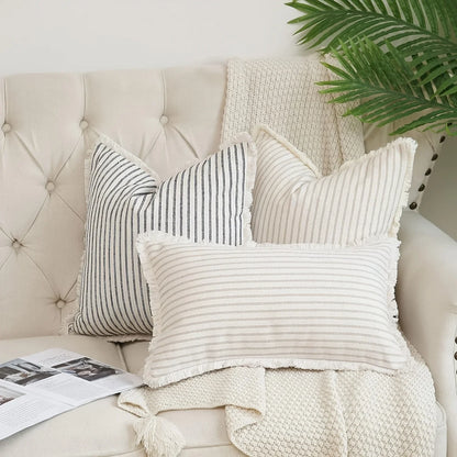 1pc Throw Pillow Covers - Comfortable Striped Throw Pillowcase  For Home Bedroom Living Room, Car & Sofa Decor - Perfect Gift