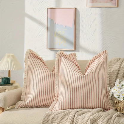 1pc Throw Pillow Covers - Comfortable Striped Throw Pillowcase  For Home Bedroom Living Room, Car & Sofa Decor - Perfect Gift