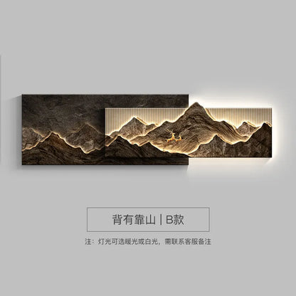 Modern Living Room Decoration Painting Led Luxury Sofa Background Wall Painting Lamp Landscape Luster Hanging Home Appliance