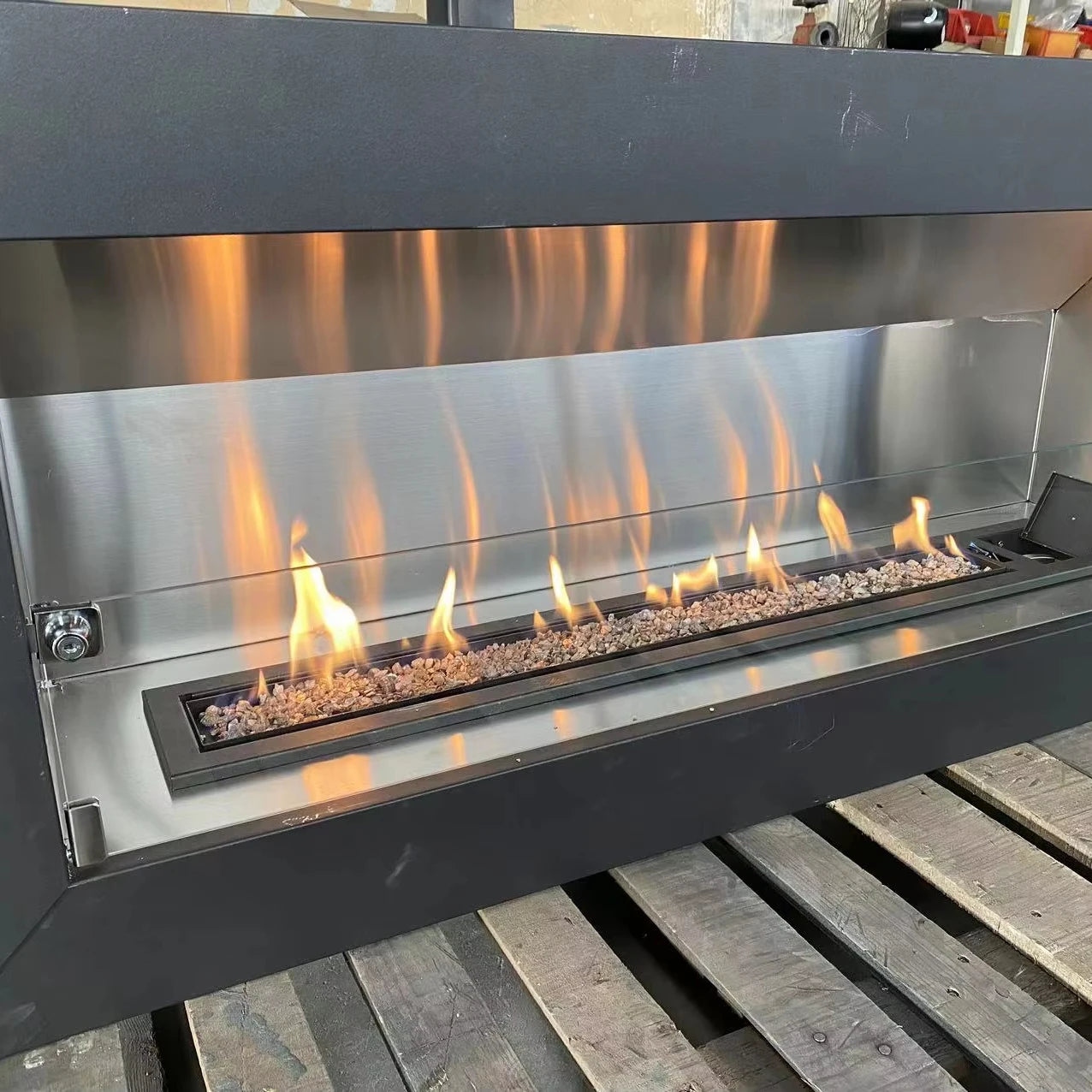 Fireplace Insert 600/750/900/1100/1300mmm Super Modern Living Remote Control Frame Bioethanol Smokeless Gas