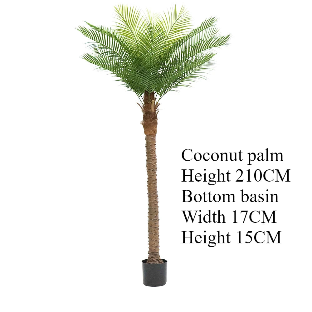 Large Artificial Coconut Tree 200CM To 240CM Fake Palm Tree Tropical Simulation Plant Outdoor Indoor Home Garden Decoration