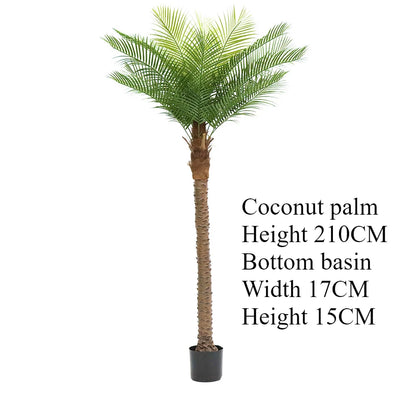 Large Artificial Coconut Tree 200CM To 240CM Fake Palm Tree Tropical Simulation Plant Outdoor Indoor Home Garden Decoration