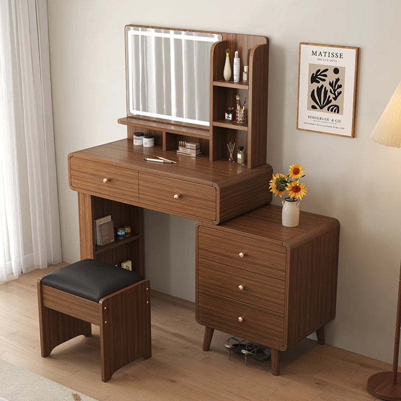Rustic Natural Dressing Table European Luxury Solid Wood Dressing Table Simple Minimalist Tocador Maquillaje Home Accessories