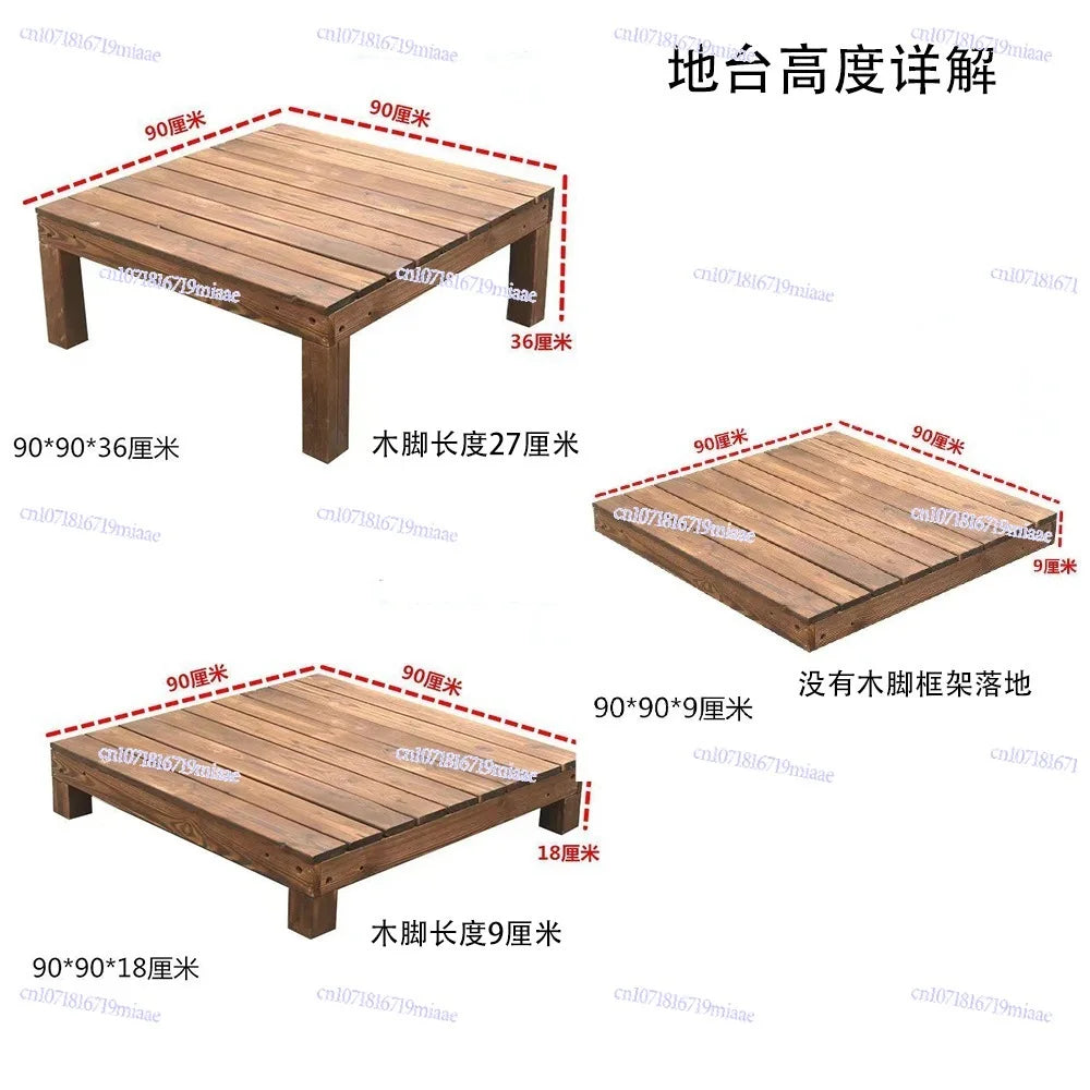 Make Outdoor Anti-corrosive Wood Floor Terrace Garden Courtyard Floor Carbonized Wood Board Waterproof Balcony Outdoor Steps
