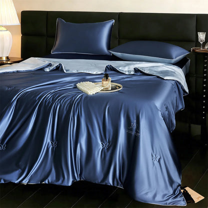 Silk Blanket with 100% Mulberry Silk Filled Summer Air Condition Throw Blanket Lightweight and Ultra Soft Thin Summer Comforter