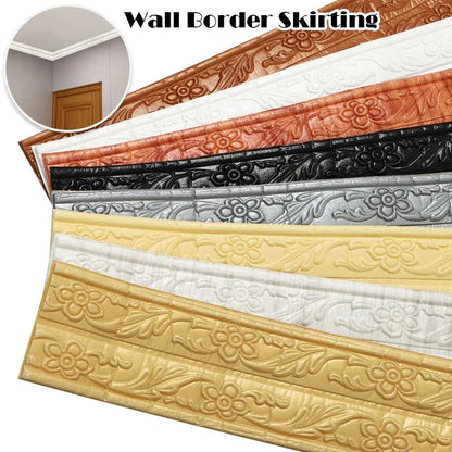 DIY Ceiling Decorative Strip Waterproof Baseboard Wallpaper Wall Stickers Wall Border Skirting Home Decoration