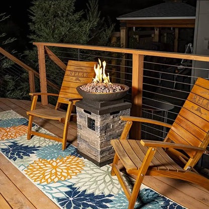 New Arrival Gas Fire Pit for Outdoor Garden for Camping Patio Backyard Parties Hiking Cooking Stone Look Fireplace
